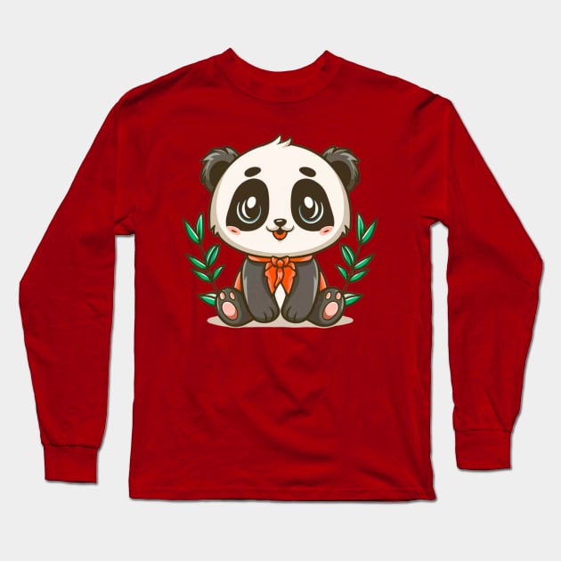 Cute Little Baby Panda! Long Sleeve T-Shirt by Artified Studio